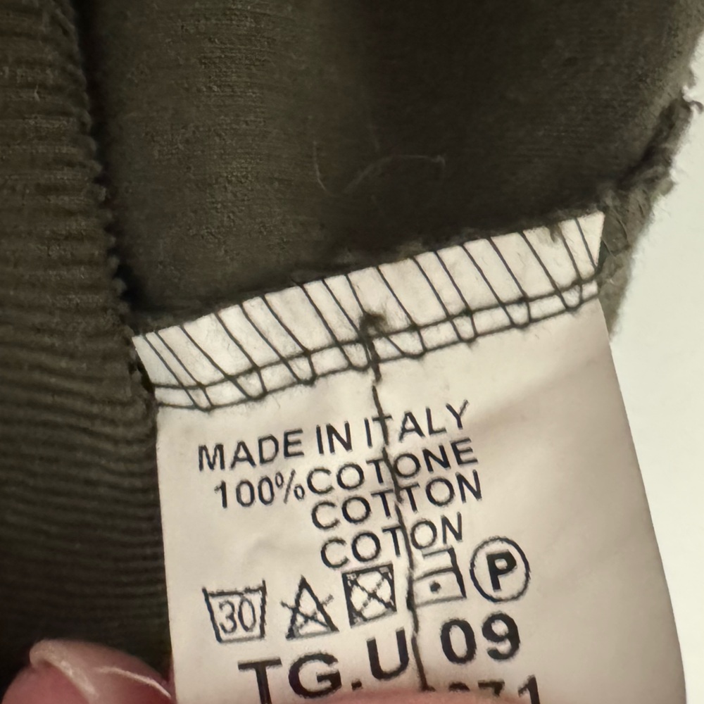 Made in Italy Cotton Olive Green Corduroy Button Up Shirt - Picture 2 of 3